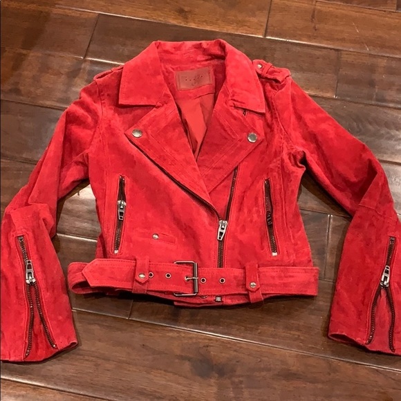 BLANKnyc red suede moto jacket Anthropologie - Picture 3 of 7